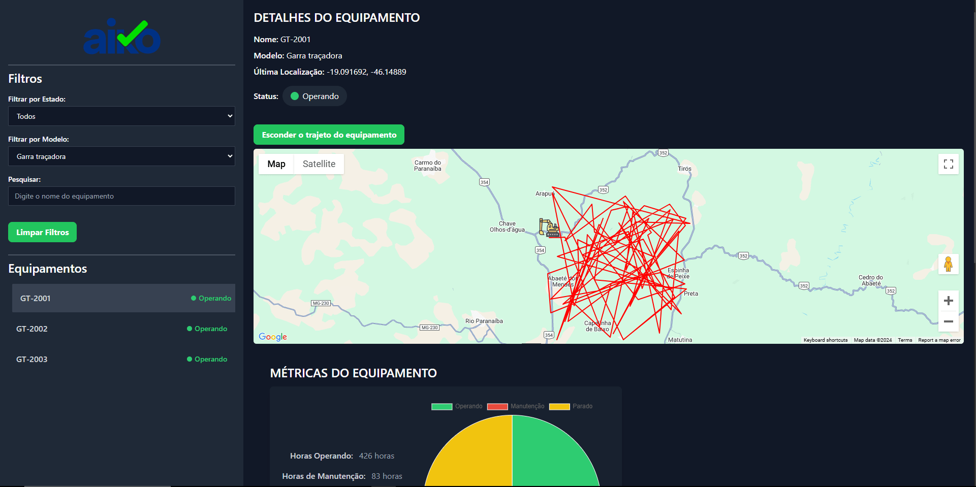 Machine Tracking in browser image